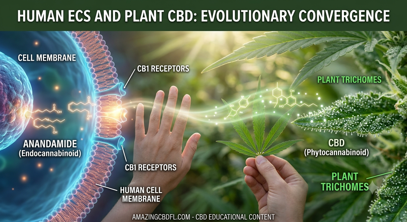 The Cosmic Coincidence: Human ECS and Plant CBD (Evolutionary Convergence)