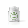 Pure CBD isolate powder in a glass jar