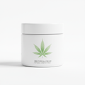 CBD topical cream in a white jar